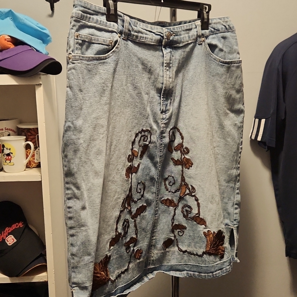 Zoe and Beth boho and vintage (1990's) inspired denim skirt Women's plus size 22